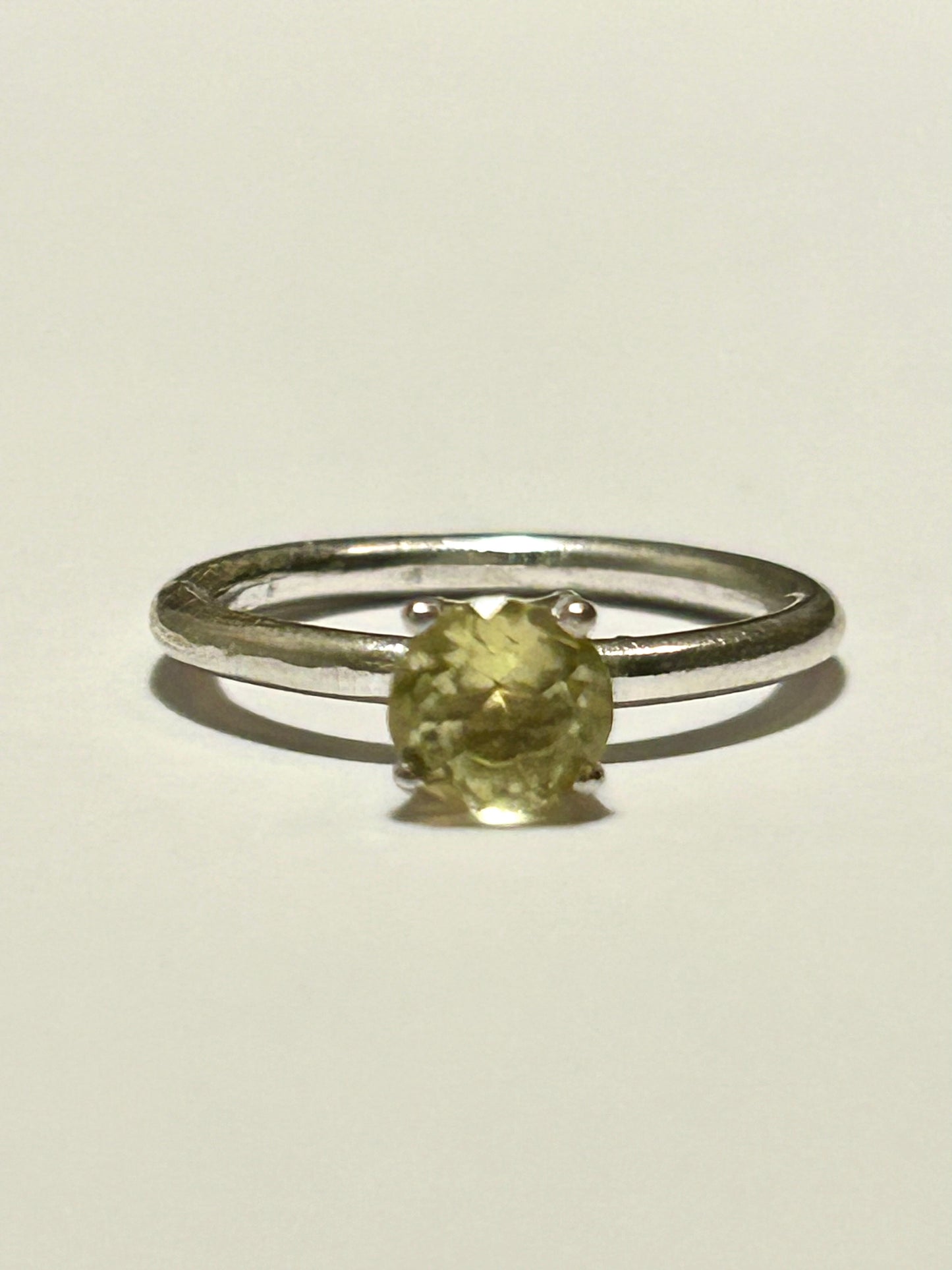 Lemon citrine faceted stone ring