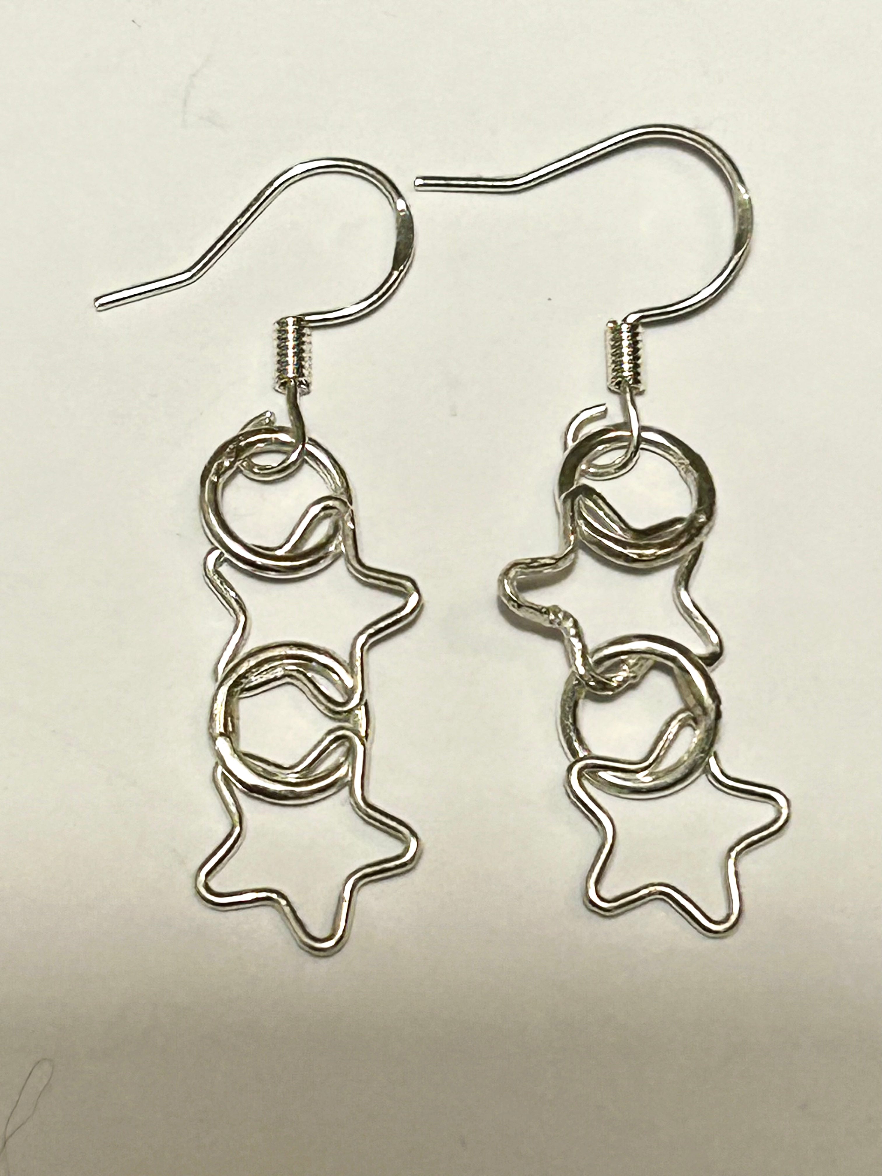 Star and circle earrings